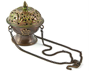 Tibetan Hanging Censer Burner Antique - 3.75"H