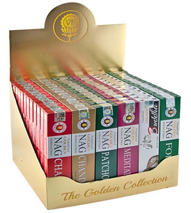 goloka (gold) nag champa incense - 250 gram box 