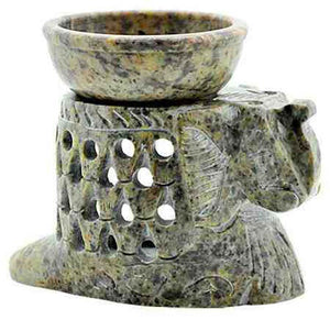 *Elephant Soapstone Aroma Lamp - 3.75"H
