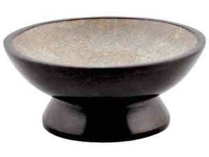 Brown Soapstone Charcoal Burner - 5"D, 2"H