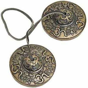 Om Symbol Tibetan Cymbal - 2.5"D