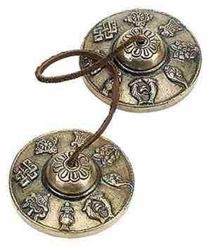 8 Auspicious Symbols Tibetan Cymbal - 2.5"D