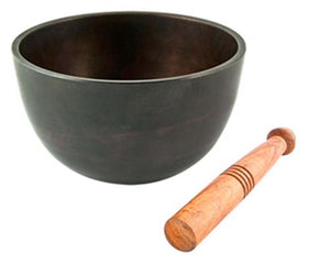 Plain Tibetan Meditation Singing Bowl Brown Finish - 5"D