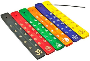 Pieces Assorted Wooden Incense Boat Burner Set - 10"L