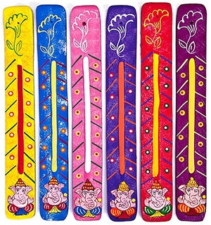 Ganesh Wooden Incense Burner - 10"L (6 pieces)