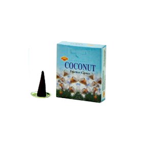 SAC Coconut Cones Incense - 4 Packs, 10 Cones per Pack
