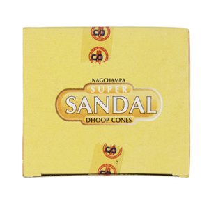 Super Sandal Cone Incense - 4 Packs, 12 Cones per Pack