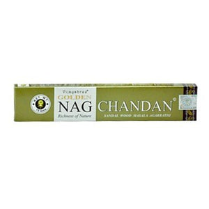Golden Nag Chandan (Sandalwood) Incense - 4 Packs, 15 Grams per Pack