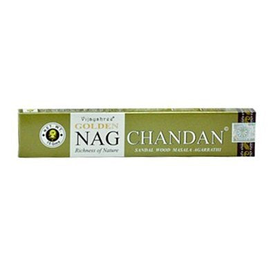 Golden Nag Chandan (Sandalwood) Incense - 4 Packs, 15 Grams per Pack