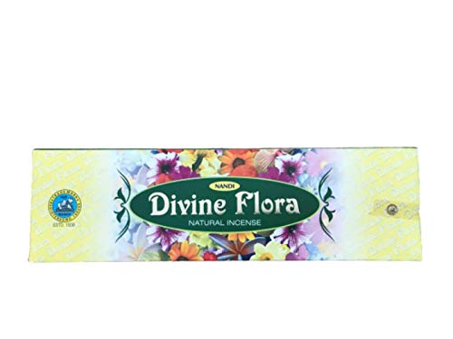 Nandi Divine Flora Natural Incense - 100 Gram Box - Aprox 75 Sticks