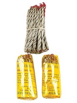 Tibetan Lumbini Rope Incense, 3.5" Length - 3 Packs, 45 Sticks Per Pack