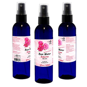 Natural Rose Water Face Toner - 100% Pure Bulgarian Rosewater Hydrosol, Natural Skin Toner – Reduces Redness and helps with Acne Prone Skin - Facial Fine Mist Spray 4 oz