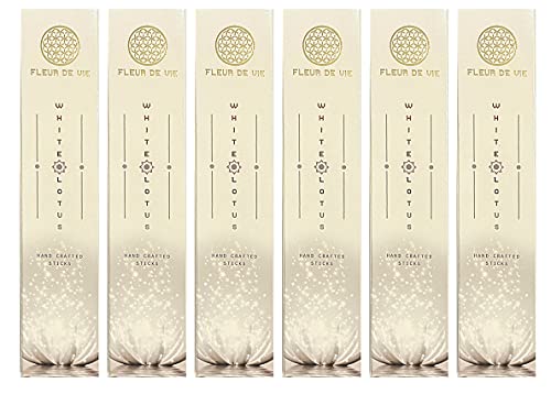 Fluer de Vie White Lotus Incense | 6 Packages | Each 15gms Packs - 90 GMS Total