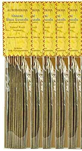 Auroshikha Siam Benzoin Resin on Stick - 5 Packs, 10 Sticks per Pack
