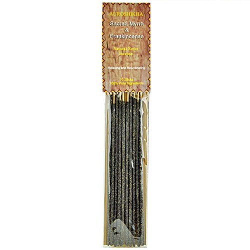 Auroshikha Sacred Myrrh & Frankincense Natural Resin on Stick - 5 Packs, 10 Sticks per Pack