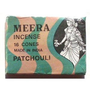Patchouli Incense Cone - Meera Cones - 16 cones per box