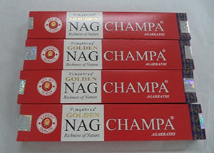 Golden Nag Champ Incense - 4 Packs, 15 Gram per Pack