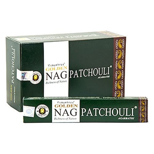 Golden Nag Patchouli Incense - 4 Packs, 15 Grams per Pack