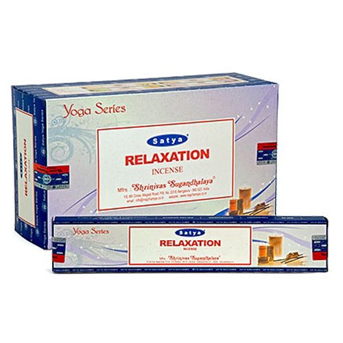 Satya Relaxation Natural Incense - 4 Packs, 15 Grams per Pack