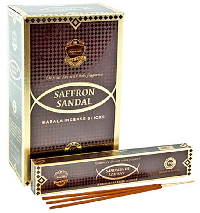 Sandal Saffron Incense - 15 Sticks Pack (12 Packs Per Box)