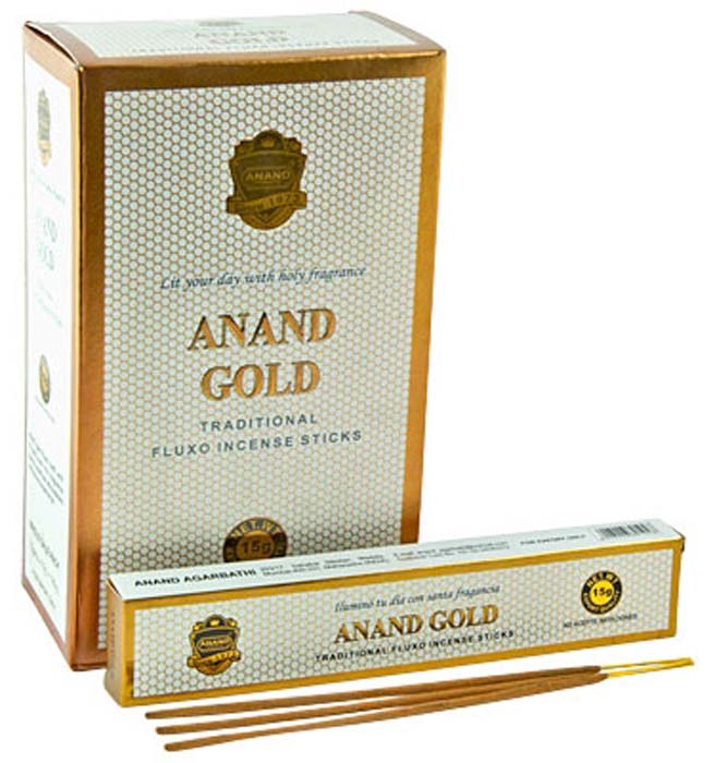 Anand Gold Incense - 15 Sticks Pack (12 Packs Per Box)