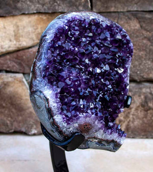 Museum Quality Uruguayan Amethyst with Metal Stand