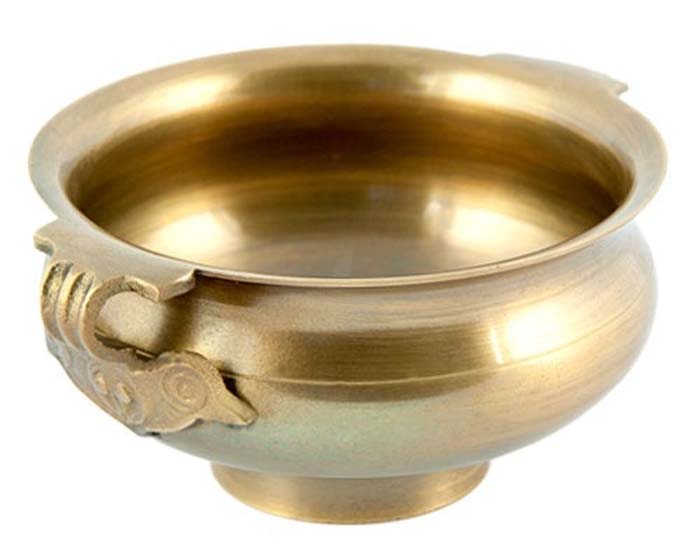 Tibetan Bronze Incense Burner Bowl - 4"D