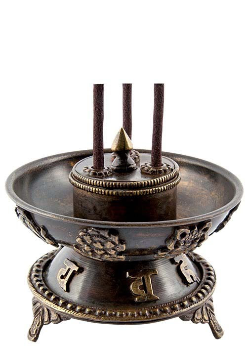 3 Leg Tibetan Incense Burner Antique - 3.5"H, 4"D