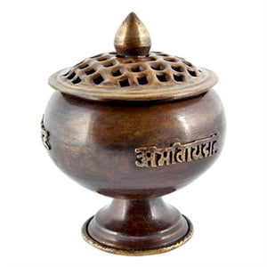 Om Mani Tibetan Censer Burner Antique - 4.25"H