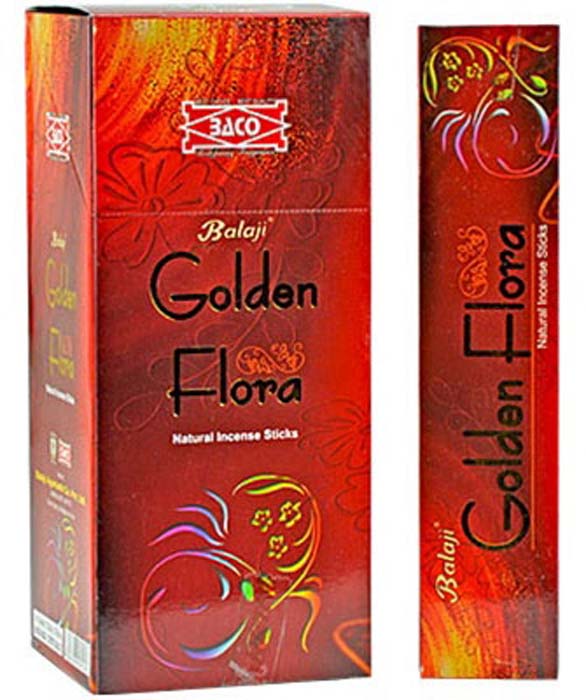 Balaji Golden Flora Incense - 15 Gram Pack (12 Packs Per Box)