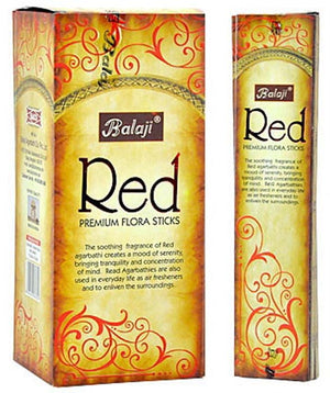 Balaji Red Premium Flora Incense - 15 Sticks Pack (12 Packs Per Box)