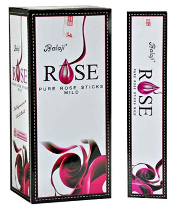 Balaji Rose Incense - 15 Sticks Pack (12 Packs Per Box)