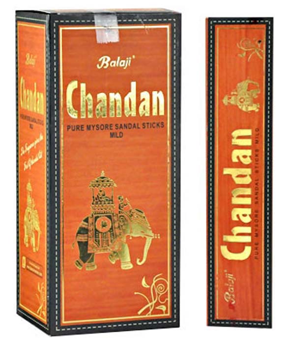 Balaji Chandan (Pure Mysore Sandal) Incense - 15 Sticks Pack (12 Packs Per Box)