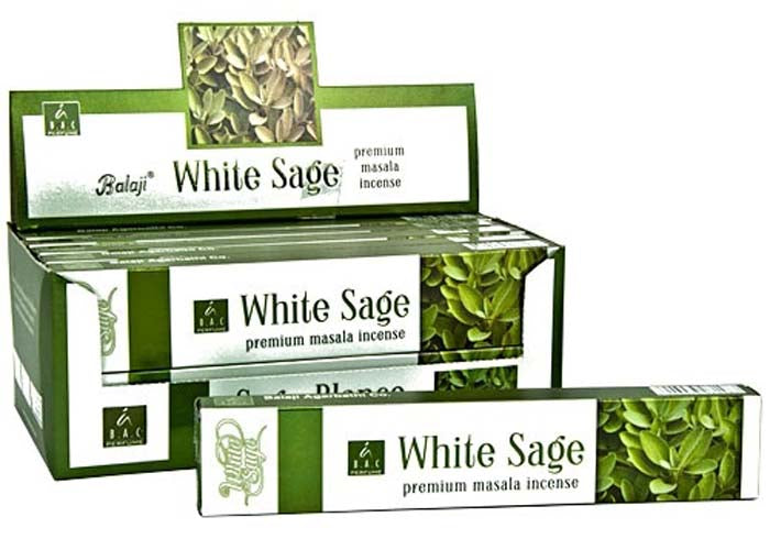 Balaji White Sage Incense - 15 Gram Pack (12 Packs Per Box)
