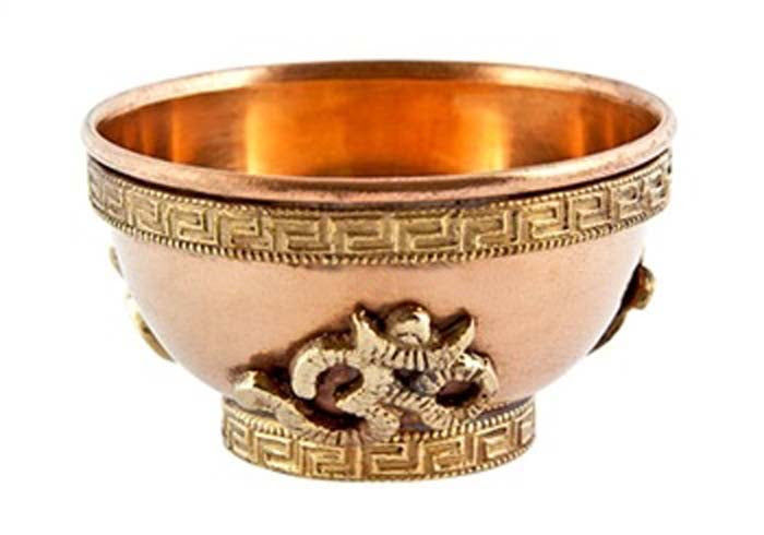 Om Symbol Copper Offering Bowl - 2.5''D