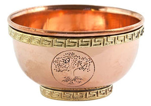 Tree of Life Copper Offering Bowl - 3"D, 1.75"H