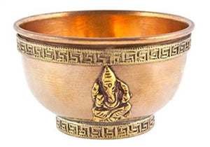 Lord Ganesh Copper Offering Bowl - 3''D