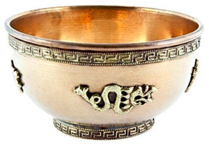 Dragon Copper Offering Bowl - 4"D