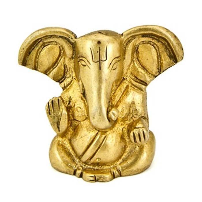 Lord Ganesh Brass Statue - 1.75"H