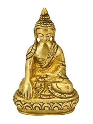 Sakyamuni Buddha Brass Statue - 3"H
