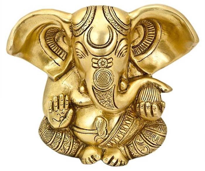 Lord Ganesh Carved with Big Ear Statue - 6"H