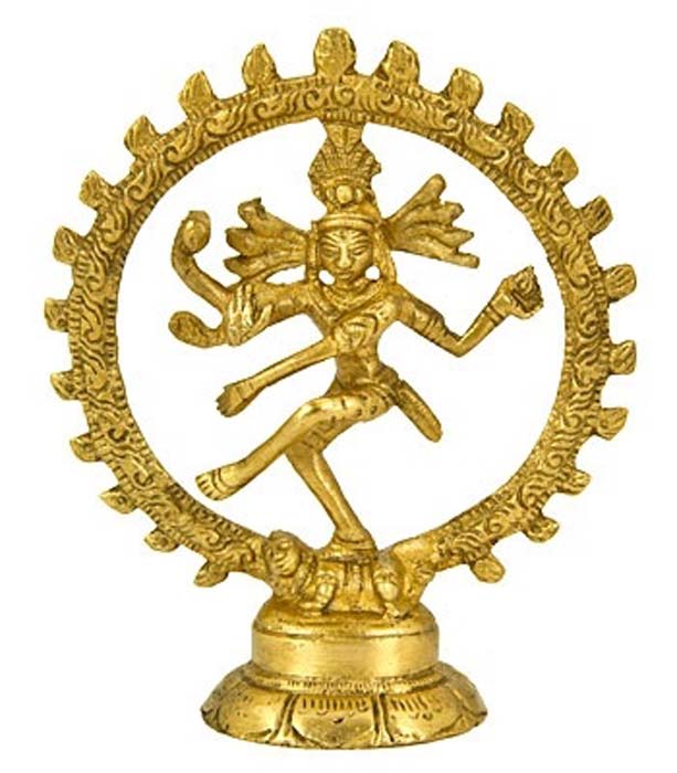 Natraj Dancing Brass Statue - 4"H