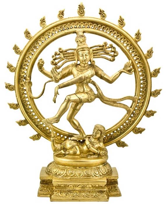 Natraj Dancing Double Ring Brass Statue - 18"H, 15"W
