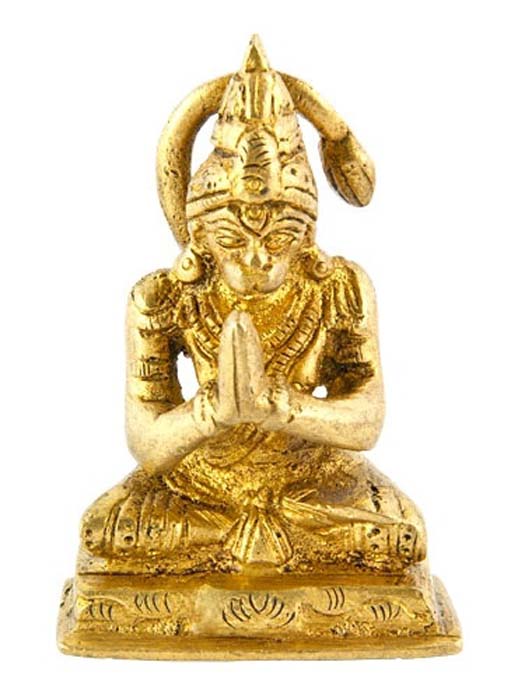 Hanuman Brass Statue - 2.5"H