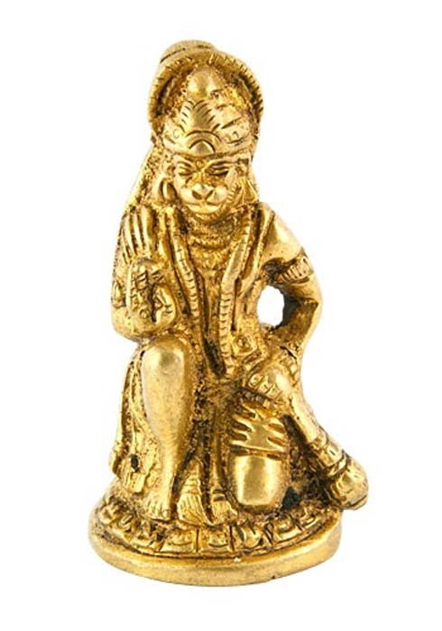 Hanuman Brass Statue - 2.5"H