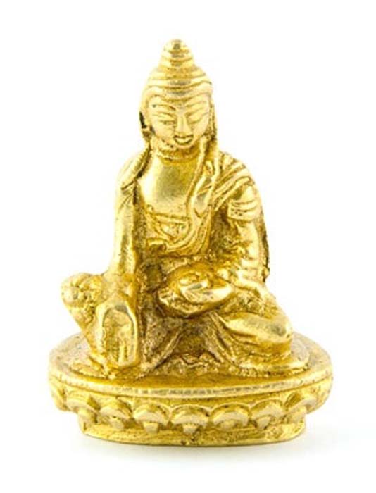 Medicine Buddha Brass Statue - 2"H, 1.5"W