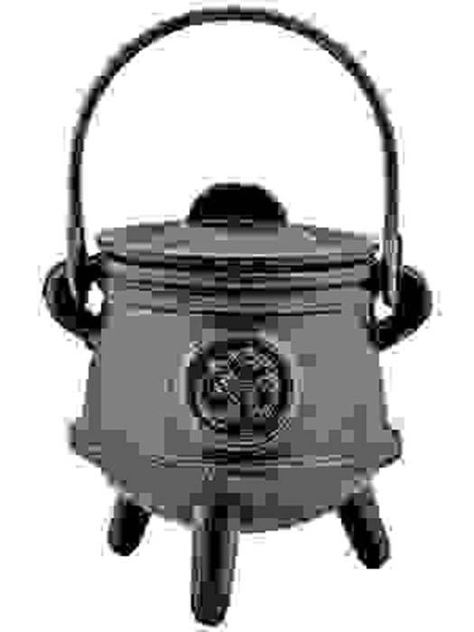 Om Symbol Cast Iron Cauldron with Lid - 4.5"H, 3"D