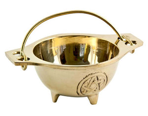 Pentacle Brass Cauldron - 1.75"H, 3"D