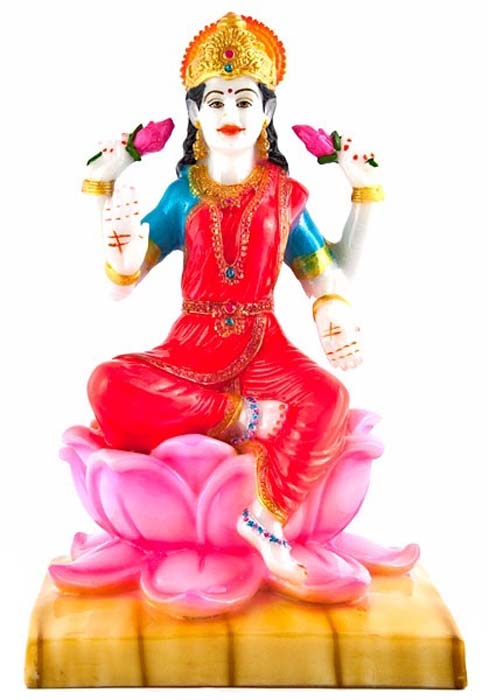 Goddess Laxmi Fiberglass Statue - 11"H