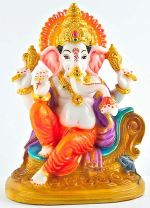 Lord Ganesh Fiberglass Statue - 10"H